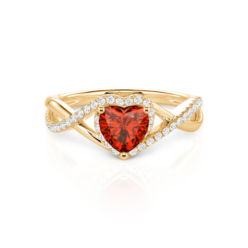 Jeulia Custom Twisted Halo Heart Shaped Engagement Ring