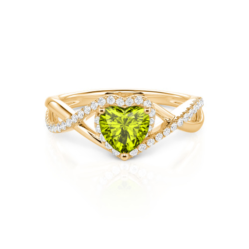 Jeulia Custom Twisted Halo Heart Shaped Engagement Ring