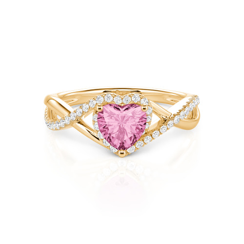 Jeulia Custom Twisted Halo Heart Shaped Engagement Ring