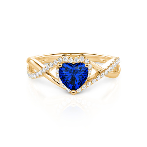 Jeulia Custom Twisted Halo Heart Shaped Engagement Ring