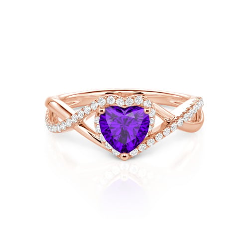 Jeulia Custom Twisted Halo Heart Shaped Engagement Ring