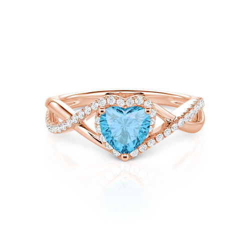 Jeulia Custom Twisted Halo Heart Shaped Engagement Ring