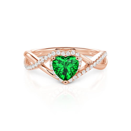 Jeulia Custom Twisted Halo Heart Shaped Engagement Ring