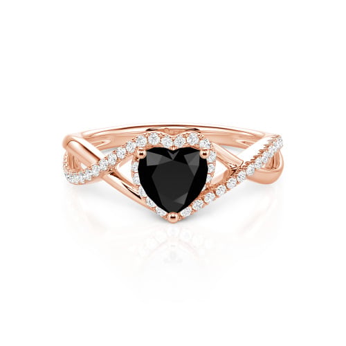 Jeulia Custom Twisted Halo Heart Shaped Engagement Ring