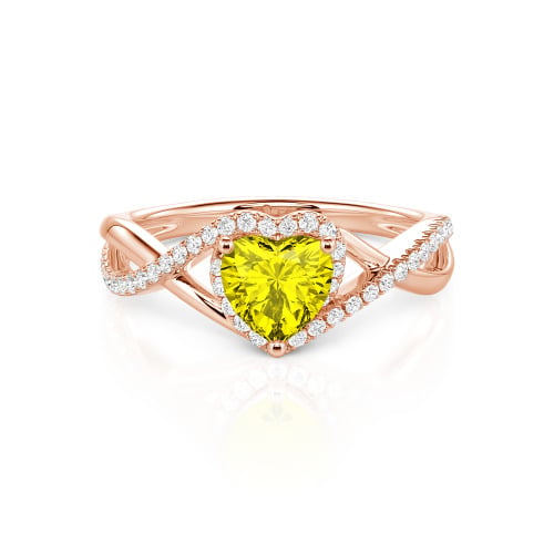 Jeulia Custom Twisted Halo Heart Shaped Engagement Ring