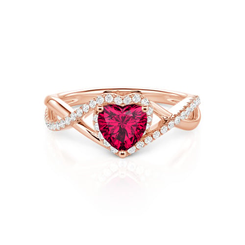 Jeulia Custom Twisted Halo Heart Shaped Engagement Ring