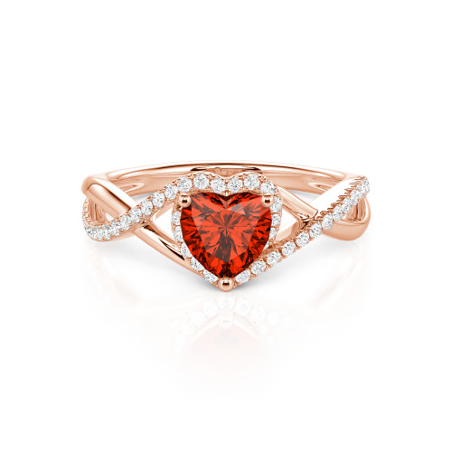 Jeulia Custom Twisted Halo Heart Shaped Engagement Ring