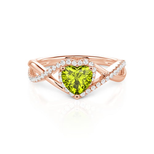 Jeulia Custom Twisted Halo Heart Shaped Engagement Ring