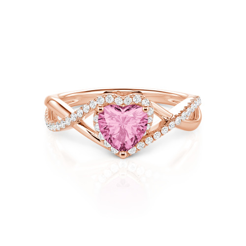 Jeulia Custom Twisted Halo Heart Shaped Engagement Ring
