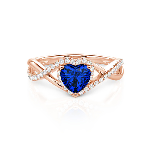 Jeulia Custom Twisted Halo Heart Shaped Engagement Ring
