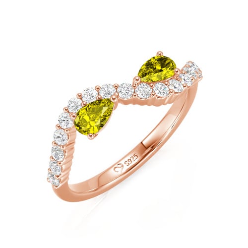 Jeulia Custom Bow Infinity Half Eternity Band