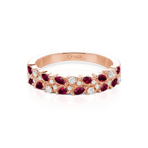 Jeulia Custom Double-Row Branch and Leaf Wedding Band
