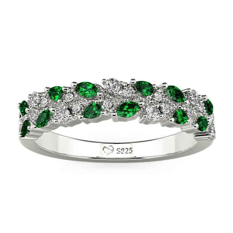 Jeulia Custom Double-Row Branch and Leaf Wedding Band