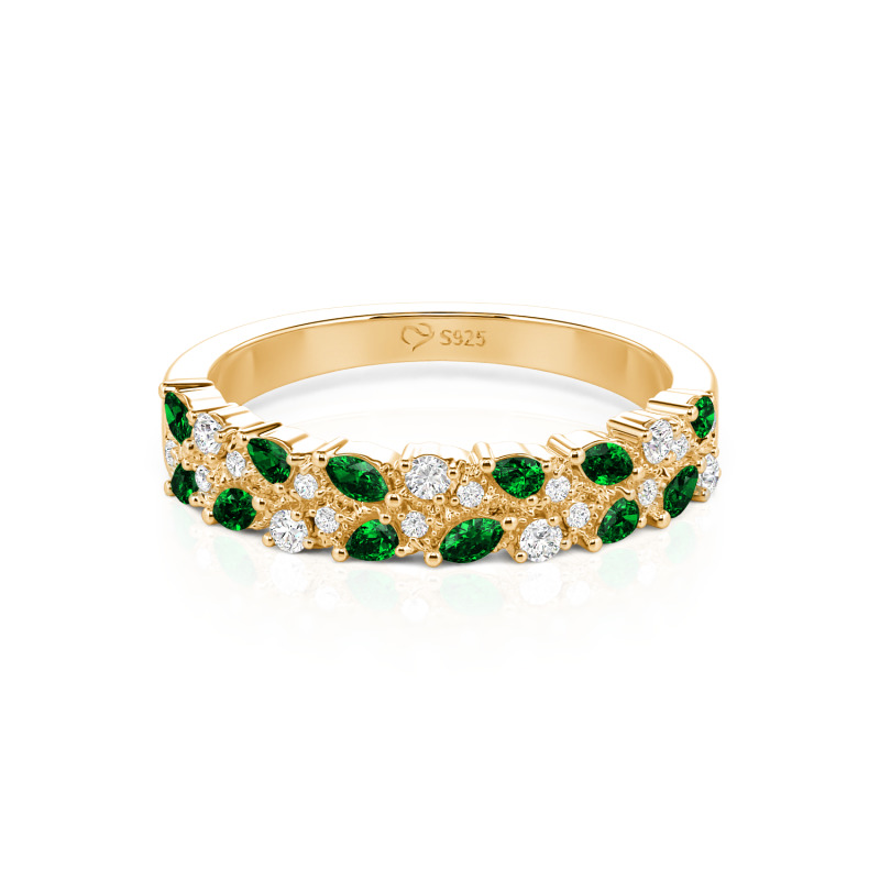 Jeulia Custom Double-Row Branch and Leaf Wedding Band