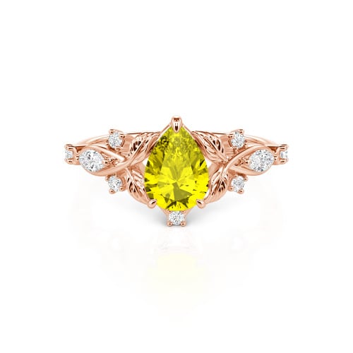 Jeulia Custom Double Infinity Pear Cut Leaf Engagement Ring