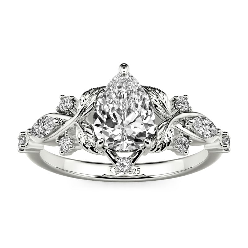 Jeulia Custom Double Infinity Pear Cut Leaf Engagement Ring