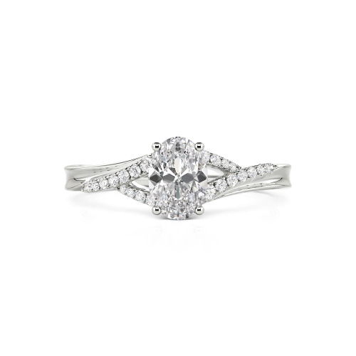 Jeulia Custom Split Shank Oval Engagement Ring