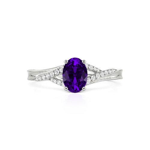 Jeulia Custom Split Shank Oval Engagement Ring