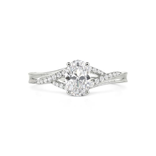Jeulia Custom Split Shank Oval Engagement Ring