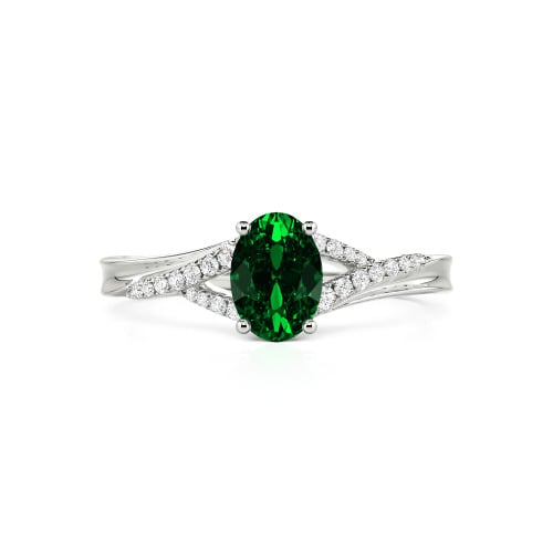 Jeulia Custom Split Shank Oval Engagement Ring