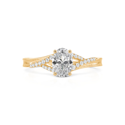 Jeulia Custom Split Shank Oval Engagement Ring