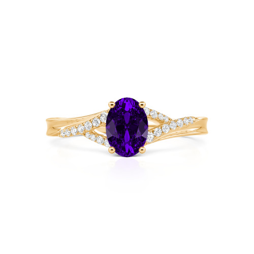 Jeulia Custom Split Shank Oval Engagement Ring