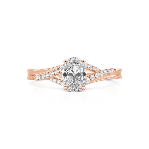 Jeulia Custom Split Shank Oval Engagement Ring