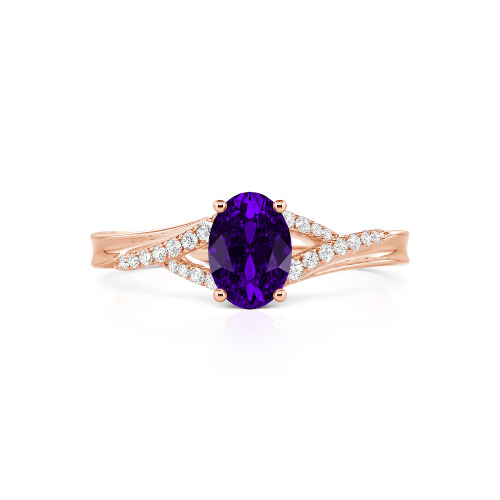Jeulia Custom Split Shank Oval Engagement Ring
