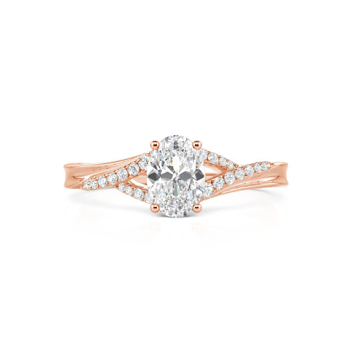 Jeulia Custom Split Shank Oval Engagement Ring