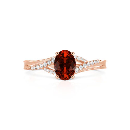 Jeulia Custom Split Shank Oval Engagement Ring