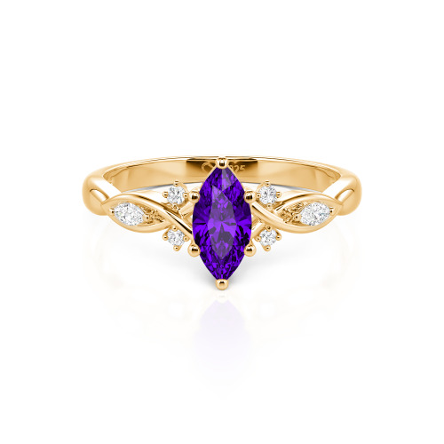 Jeulia Custom Twisted Infinity Marquise Engagement Ring