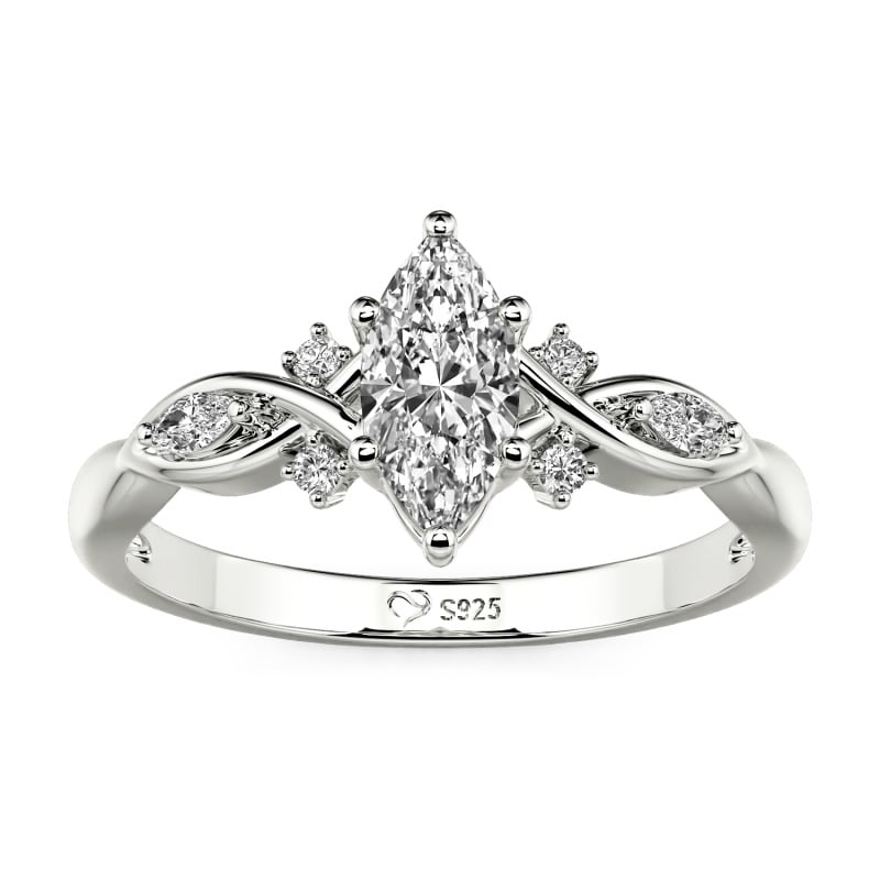 Jeulia Custom Twisted Infinity Marquise Engagement Ring