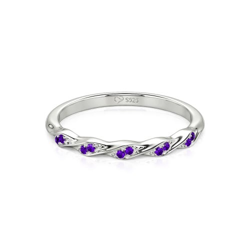Jeulia Custom Simple Twisted Pave Half Eternity Wedding Band