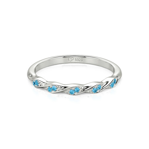 Jeulia Custom Simple Twisted Pave Half Eternity Wedding Band