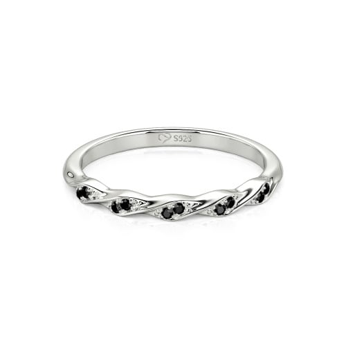Jeulia Custom Simple Twisted Pave Half Eternity Wedding Band