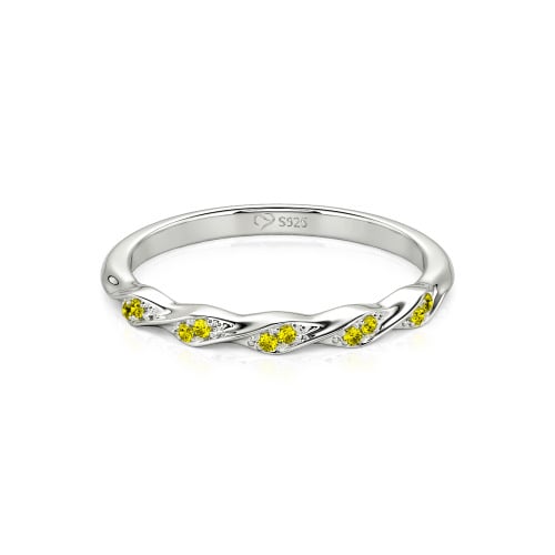 Jeulia Custom Simple Twisted Pave Half Eternity Wedding Band