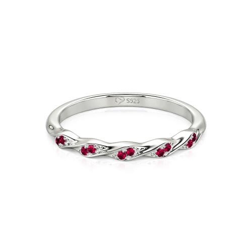 Jeulia Custom Simple Twisted Pave Half Eternity Wedding Band
