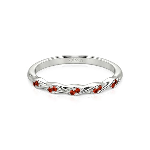 Jeulia Custom Simple Twisted Pave Half Eternity Wedding Band
