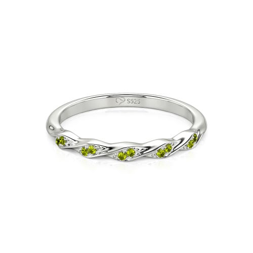 Jeulia Custom Simple Twisted Pave Half Eternity Wedding Band