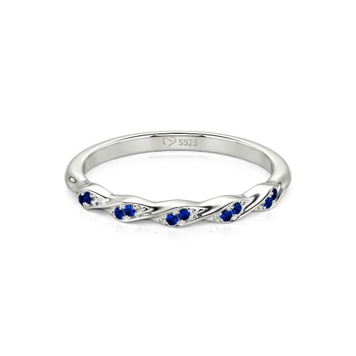 Jeulia Custom Simple Twisted Pave Half Eternity Wedding Band