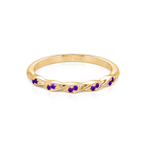 Jeulia Custom Simple Twisted Pave Half Eternity Wedding Band