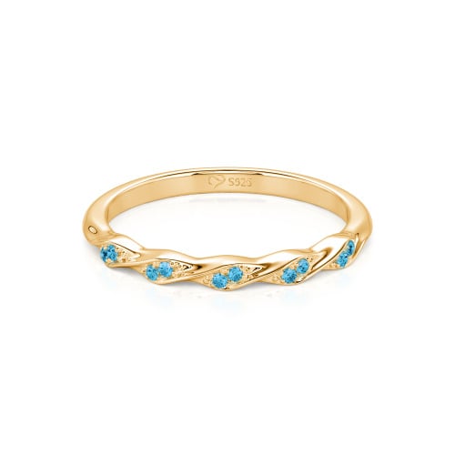 Jeulia Custom Simple Twisted Pave Half Eternity Wedding Band