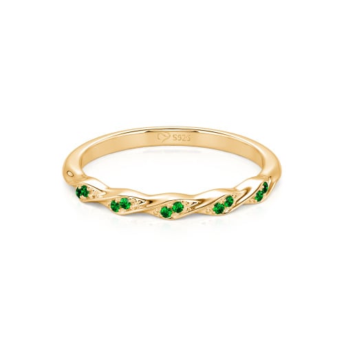 Jeulia Custom Simple Twisted Pave Half Eternity Wedding Band