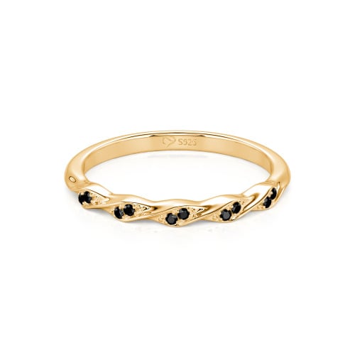 Jeulia Custom Simple Twisted Pave Half Eternity Wedding Band