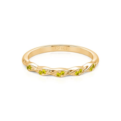 Jeulia Custom Simple Twisted Pave Half Eternity Wedding Band