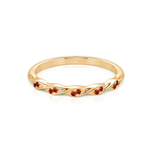 Jeulia Custom Simple Twisted Pave Half Eternity Wedding Band
