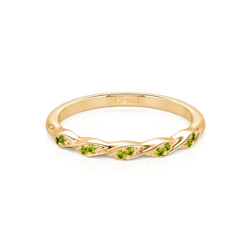 Jeulia Custom Simple Twisted Pave Half Eternity Wedding Band