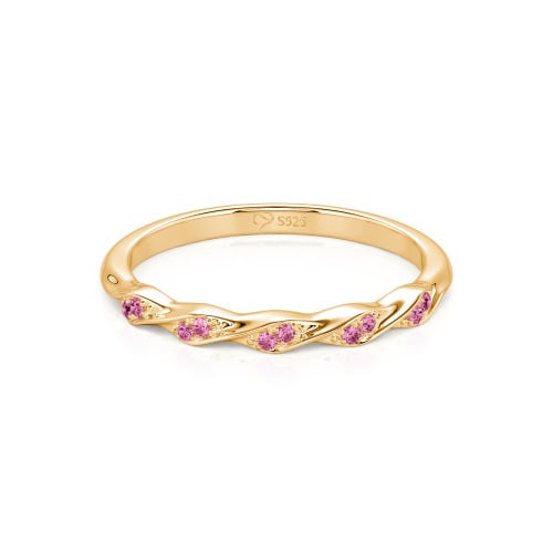 Jeulia Custom Simple Twisted Pave Half Eternity Wedding Band