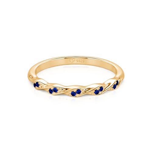 Jeulia Custom Simple Twisted Pave Half Eternity Wedding Band