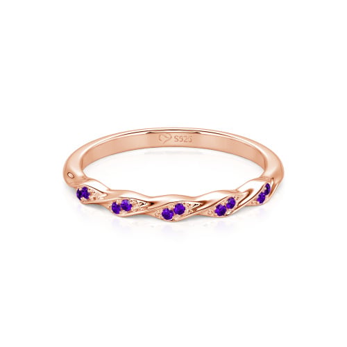 Jeulia Custom Simple Twisted Pave Half Eternity Wedding Band